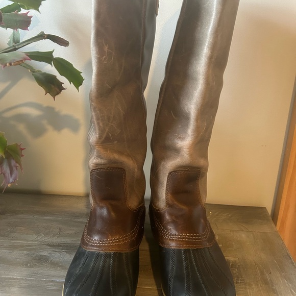 Sorel Women's Slimpack Tall Gray and Brown Winter Boots - Picture 11 of 13